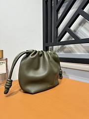 Loewe Small Olive Calfskin Flamenco Pouch - 23x17x5.5cm - 3