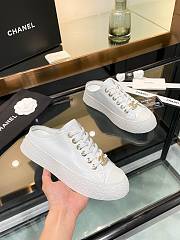 Chanel White Lace-up Sneakers - 3