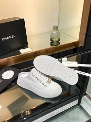 Chanel White Lace-up Sneakers - 2