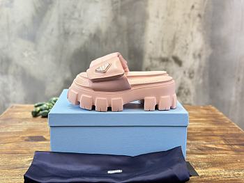 Prada Platform Perforated Sandal Pink