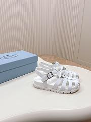 Prada Foam Rubber White Sandals - 5