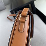 Celine Triomphe Classic Check Shoulder Bag Brown 18.5cm - 5