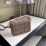 Celine Triomphe Classic Check Shoulder Bag Brown 18.5cm - 3