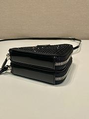 Prada Woven Metallic Mini Black Bag - 15x10x5cm - 5