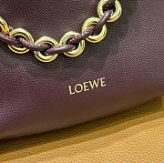 Loewe Small Burgundy Calfskin Flamenco Pouch 23cm - 4