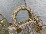 Dior Lady Yellow Brocade Handbag 24cm - 5