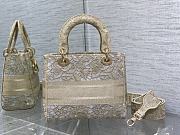 Dior Lady Yellow Brocade Handbag 24cm - 4