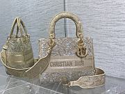 Dior Lady Yellow Brocade Handbag 24cm - 2