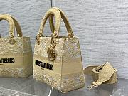 Dior Lady Beige Brocade Handbag 24cm - 5