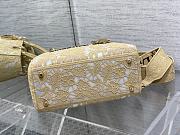 Dior Lady Beige Brocade Handbag 24cm - 4