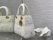 Dior Lady White Brocade Handbag 24cm - 5