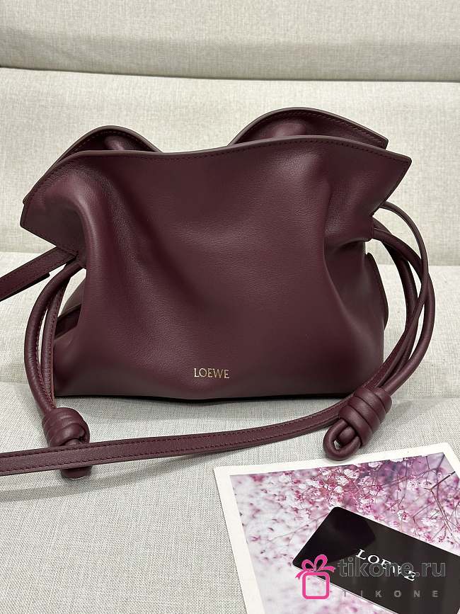 Loewe Burgundy Flamenco Clutch - 23.9x18x9cm - 1