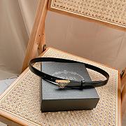 Prada Black Belt With Gold Buckle Width 2cm - 3