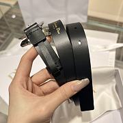 Dior Black Leather Silver Butterfly Buckle Belt W2cm - 3