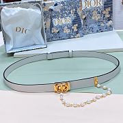 Dior Blue Belt Gold Buckle With Pearls W2cm - 1