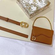 Dior Brown Saddle Removable Pouch Belt W2cm - 3