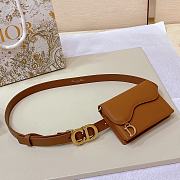 Dior Brown Saddle Removable Pouch Belt W2cm - 2