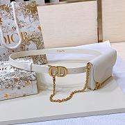 Dior White Saddle Removable Pouch Belt W2cm - 1