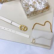 Dior White Saddle Removable Pouch Belt W2cm - 3