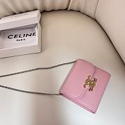 Celine Pink Wallet With Chain - 10.5x9cm - 4