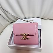 Celine Pink Wallet With Chain - 10.5x9cm - 2