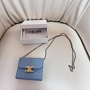 Celine Blue Wallet With Chain - 10.5x9cm - 1