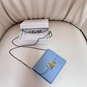 Celine Blue Wallet With Chain - 10.5x9cm - 5