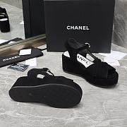 Chanel Black Velvet Fabric Sandals - 4