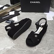 Chanel Black Velvet Fabric Sandals - 2