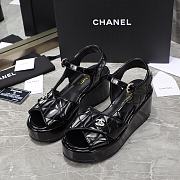 Chanel Black Lambskin Sandals  - 1