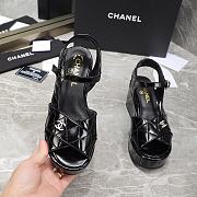 Chanel Black Lambskin Sandals  - 5