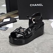 Chanel Black Lambskin Sandals  - 4