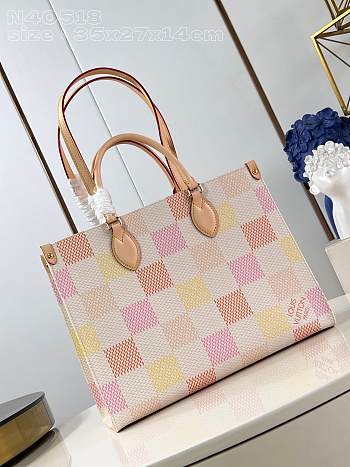 Louis Vuitton On The Go Damier Canvas In Pink - 35x27x14cm