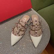 Valentino Rockstud White Leather Mules - 3