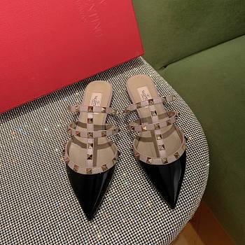 Valentino Rockstud Black Leather Mules