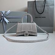 Balenciaga Hourglass XS Silver Crystal Bag - 19x13x8cm - 1