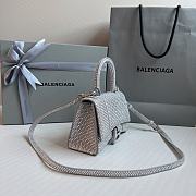 Balenciaga Hourglass XS Silver Crystal Bag - 19x13x8cm - 5