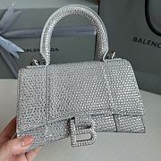 Balenciaga Hourglass XS Silver Crystal Bag - 19x13x8cm - 3