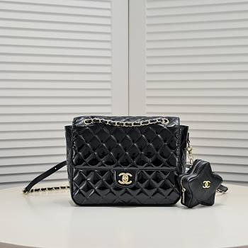 Chanel Mini Flap Bag & Star Coin Purse Black 23cm