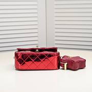 Chanel Mini Flap Bag & Star Coin Purse Red 17cm - 5