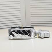 Chanel Mini Flap Bag & Star Coin Purse Silver 17cm - 5