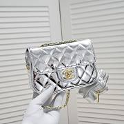 Chanel Mini Flap Bag & Star Coin Purse Silver 17cm - 2