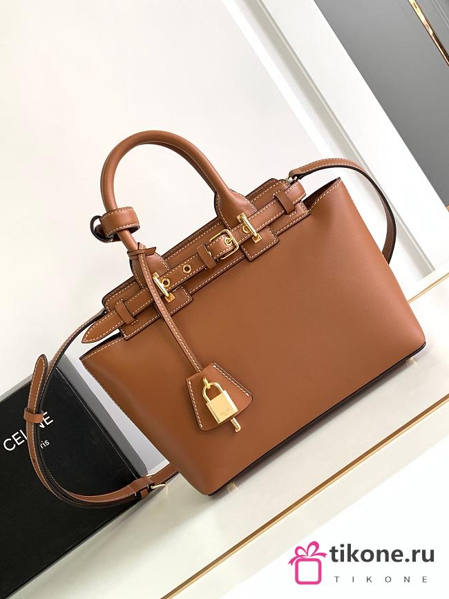 Celine Conti Bag In Brown Leather - 26x21x11cm - 1