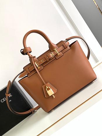 Celine Conti Bag In Brown Leather - 26x21x11cm
