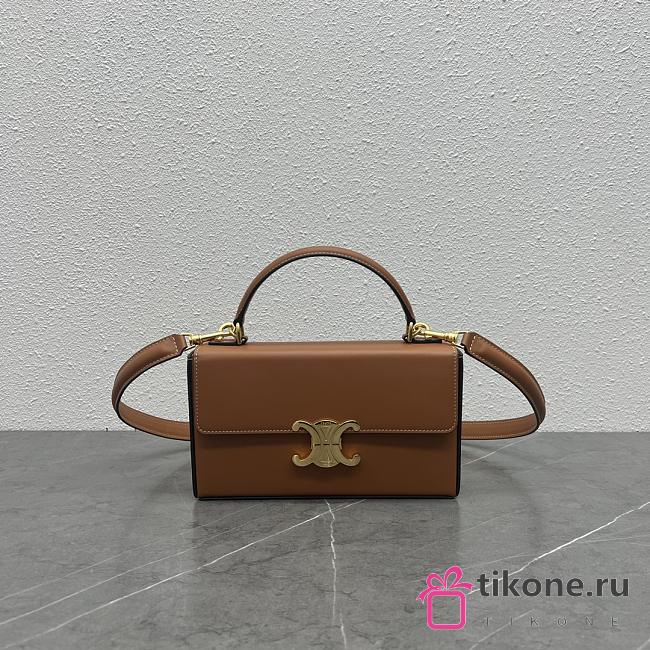 Celine Box Triomphe In Natural Calfskin-Tan - 23×5×13.5cm - 1