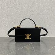 Celine Box Triomphe In Black Leather - 23×5×13.5cm - 1