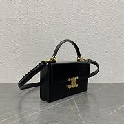 Celine Box Triomphe In Black Leather - 23×5×13.5cm - 4