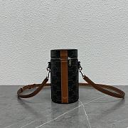 Celine Vertical Cylinder In Triomphe Canvas & Calfskin - 18×9.5×9.5cm - 1