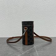 Celine Vertical Cylinder In Triomphe Canvas & Calfskin - 18×9.5×9.5cm - 5