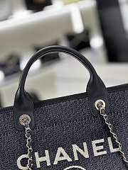 Chanel Deauville Tote Black Denim Top Handles - 34.5x26x15cm - 5